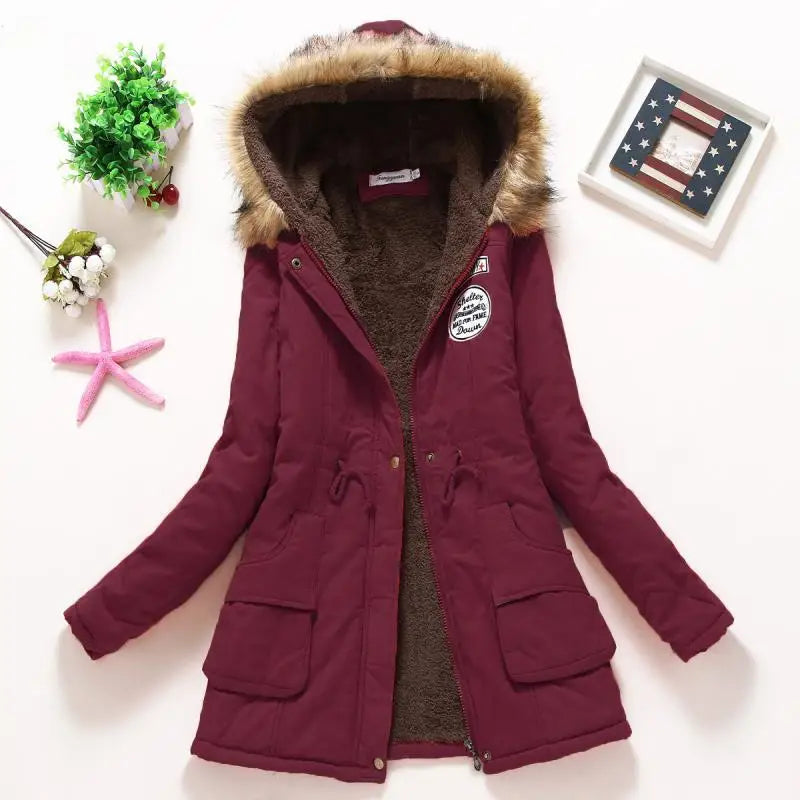 Spring Autumn Winter Jacket Thick Warm Hooded Parka