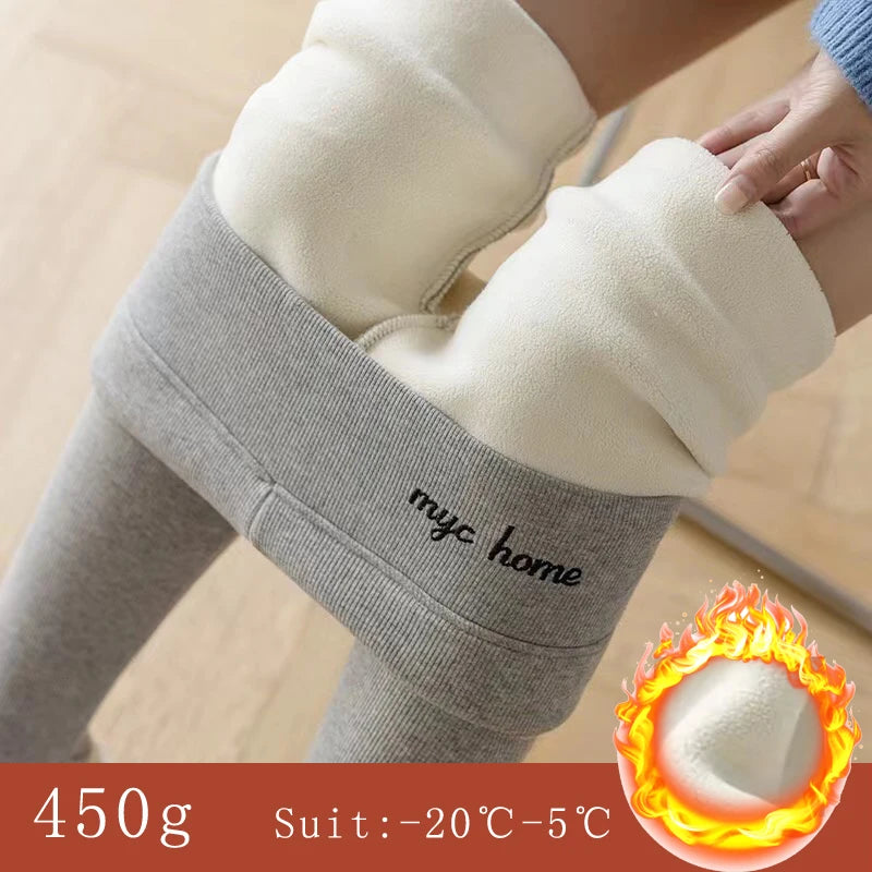 Thermal Fleece High-Waist Ribbed Leggings