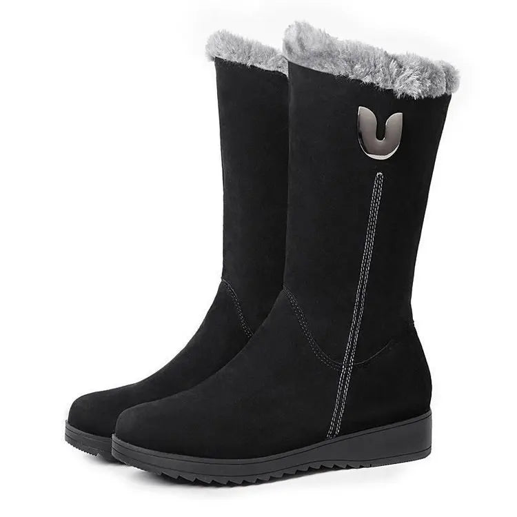 Women's Warm Chelsea High Fur Mid-Calf Boots | Alfadarling