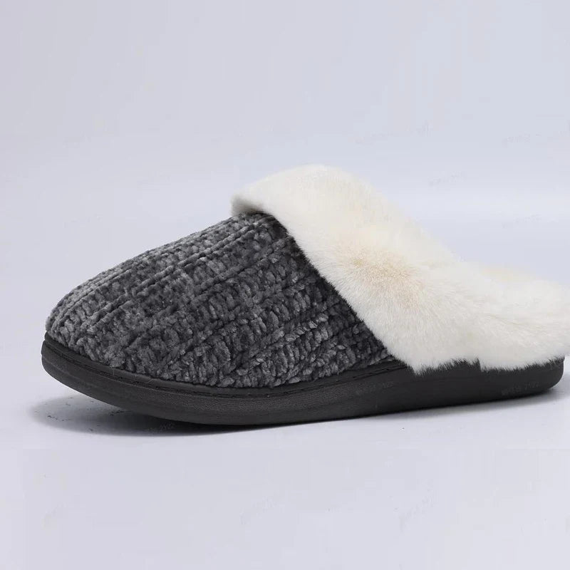 Comwarm Winter Knit Fur Slippers - Soft & Cozy