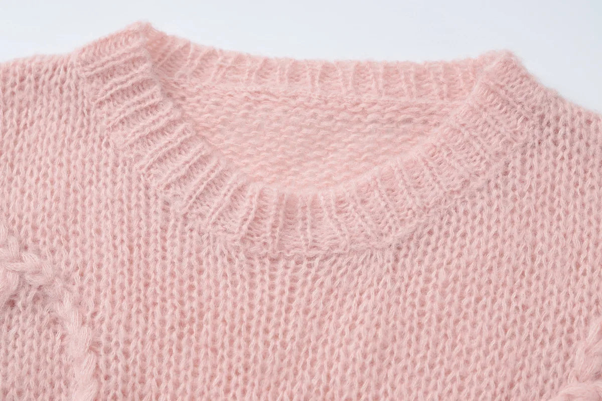 Women's Solid Color Long Sleeve Knitted Sweater | Alfadarling