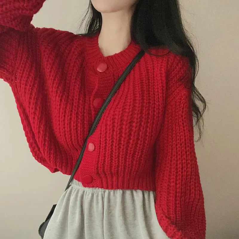 Fall Winter Women’s Thick Knitted Cardigan