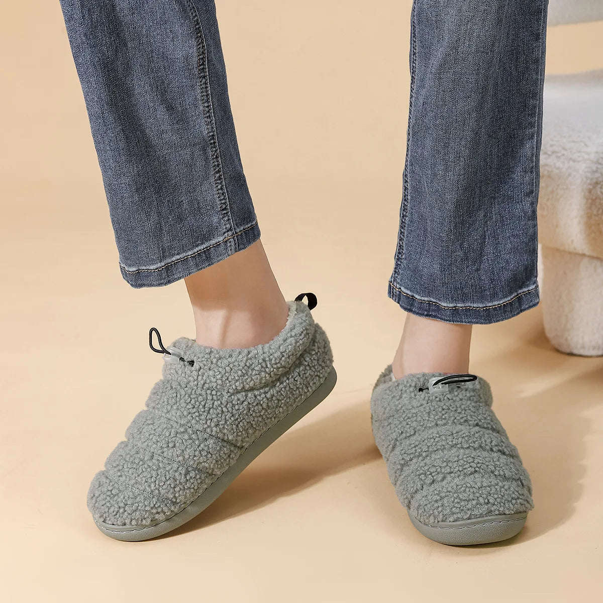 Smile Winter Warm Adjustable Cotton Slippers