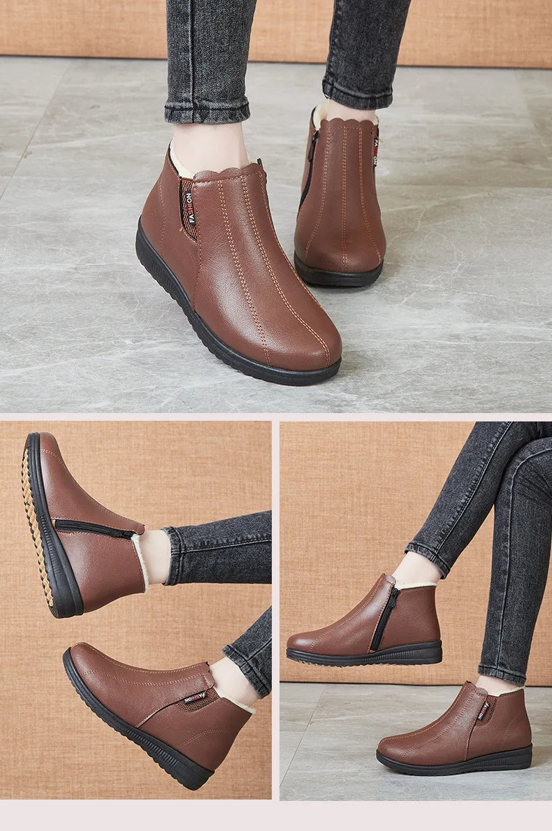 Soft Leather Ankle Boots for Women