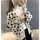 Switch Women’s Autumn Winter Polka Dot V-neck Knitting Cardigan | Alfadarling 2 image