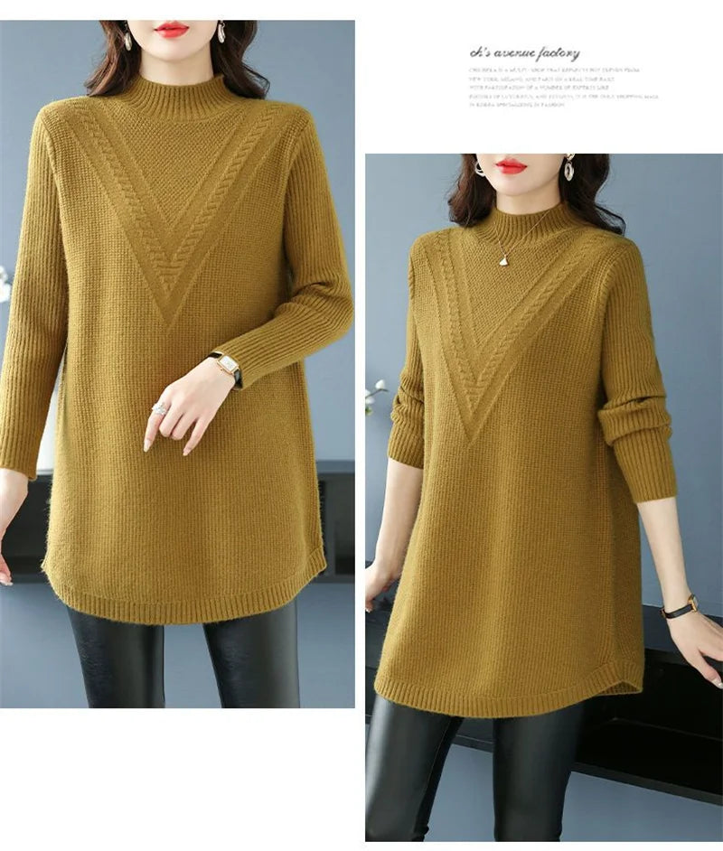 Large Size Women's Autumn Winter High-End Wool Sweater