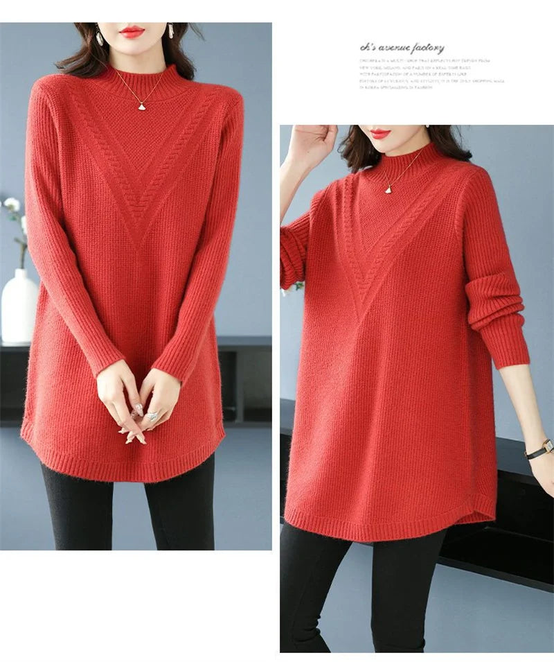 Large Size Women's Autumn Winter High-End Wool Sweater