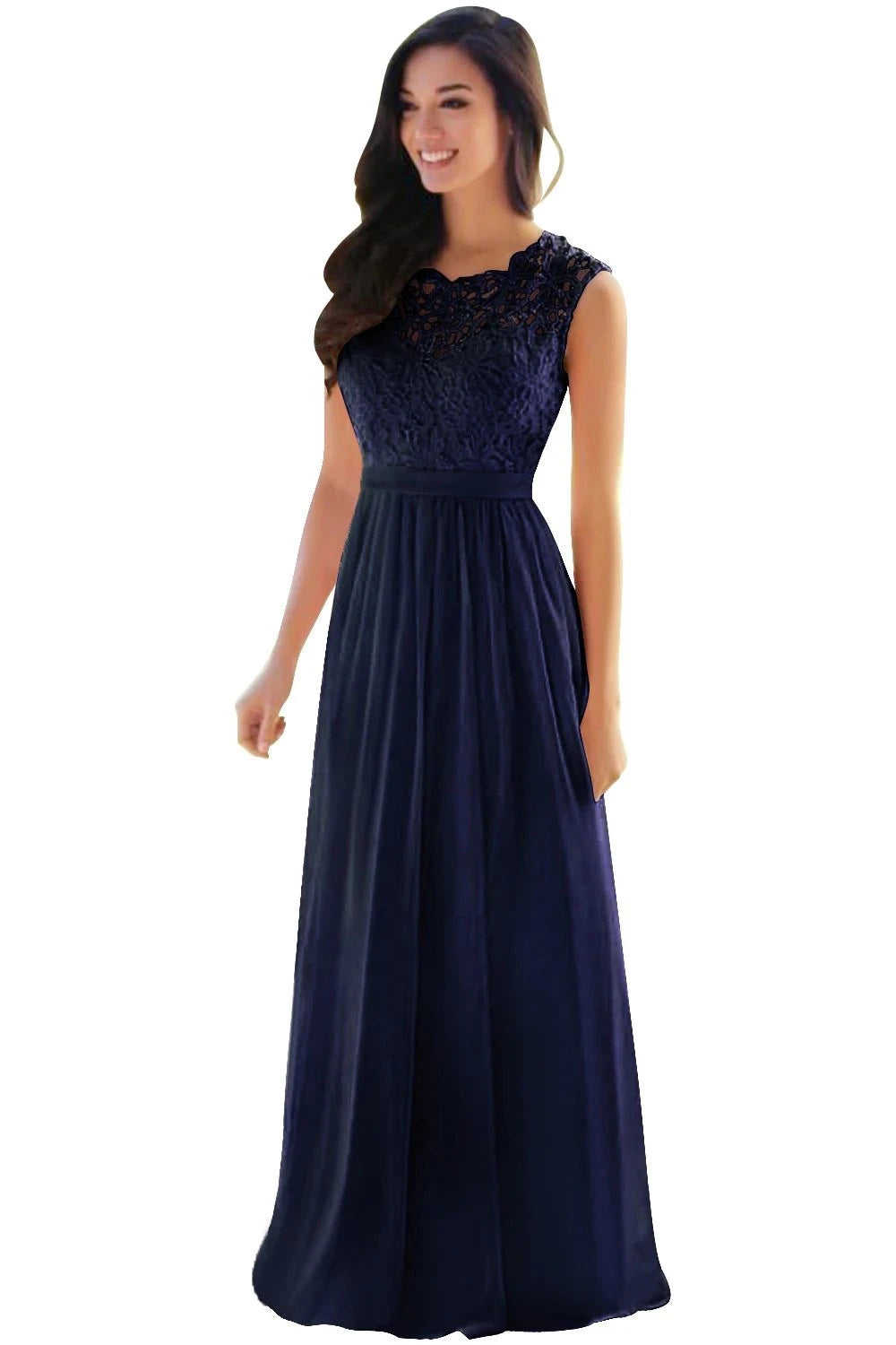 Elegant Lace Chiffon Evening Dress