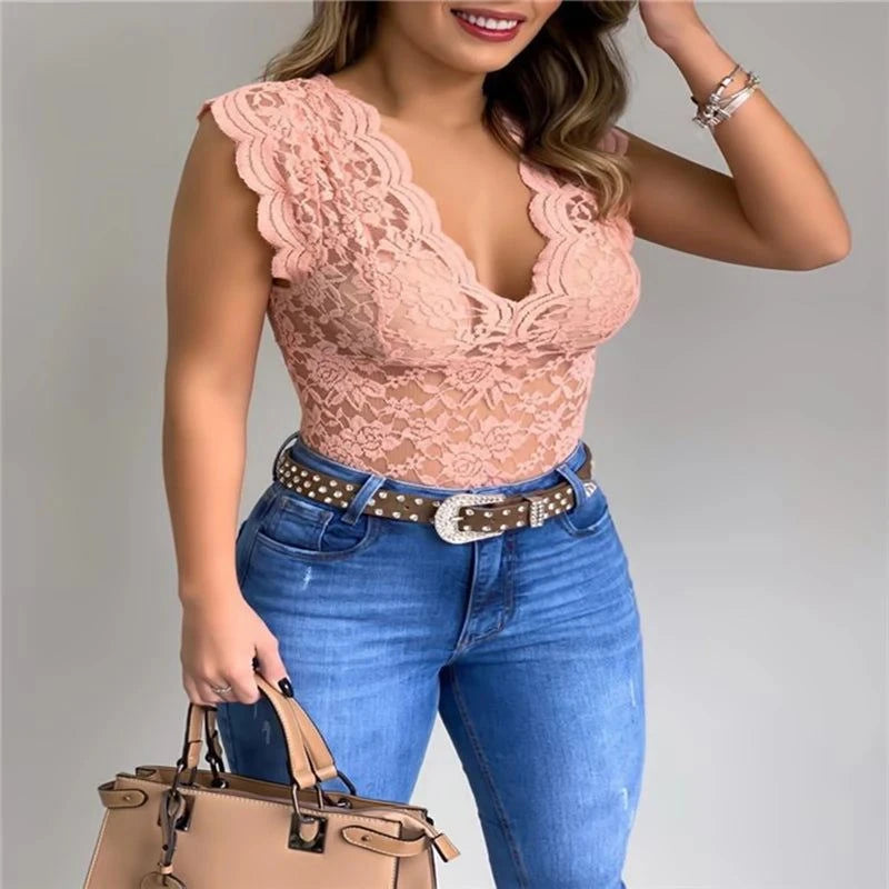 Summer Lace Crochet Cami Top