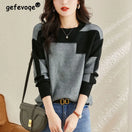 Switch Autumn Winter Oversized Contrast Color Sweater for Women 1 image