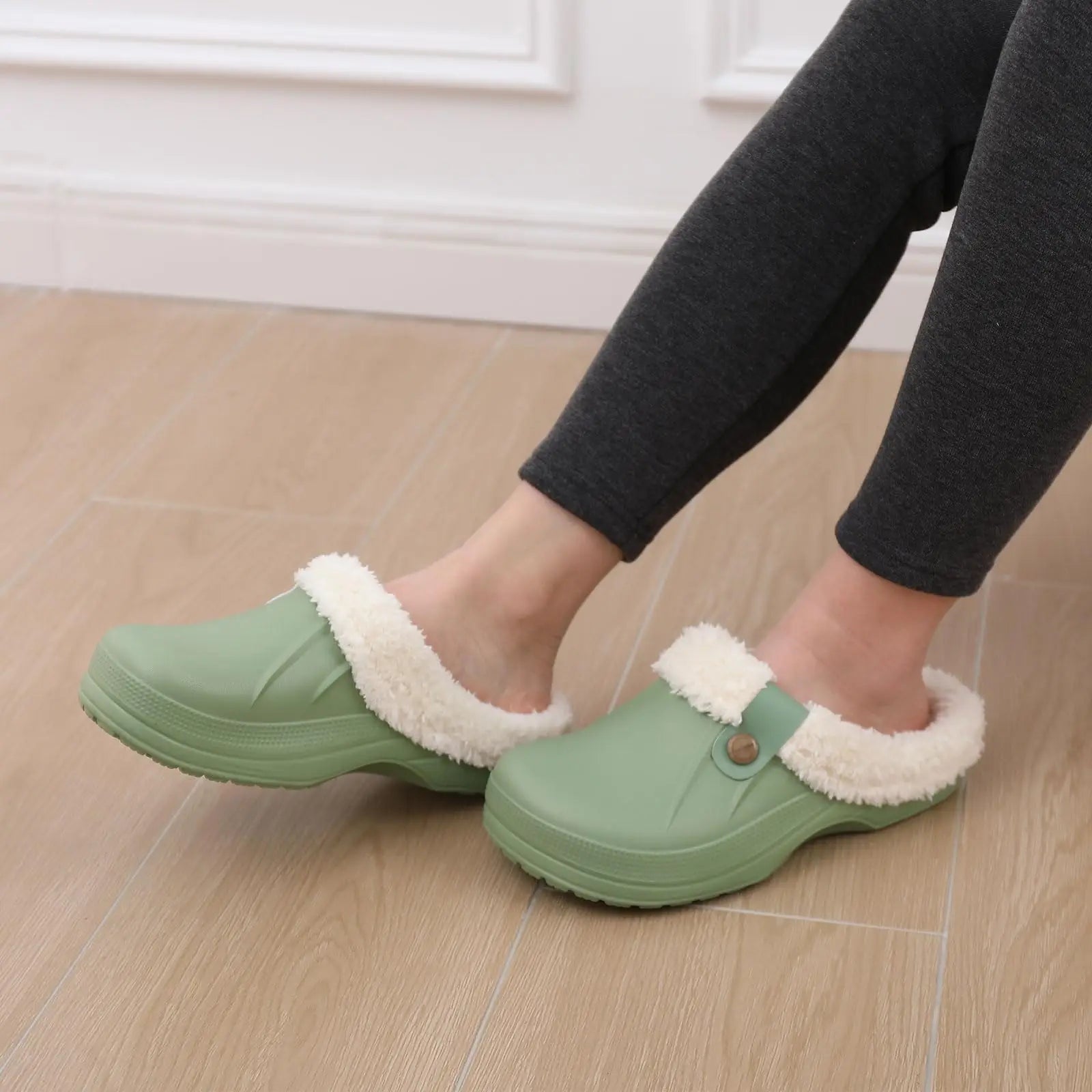 Crestar Memory Foam Fur Lined Clogs