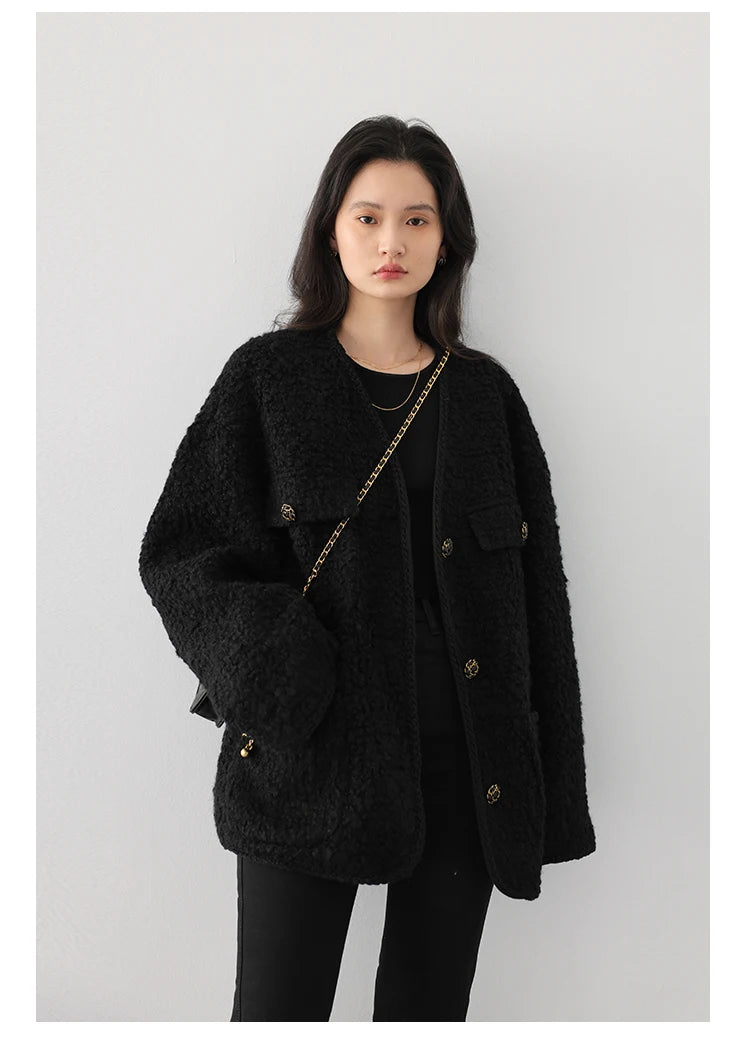 CHIC VEN Women's Woolen Coat - Autumn Winter