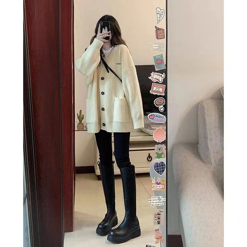 Autumn Winter Women’s V-Neck Loose Cardigan