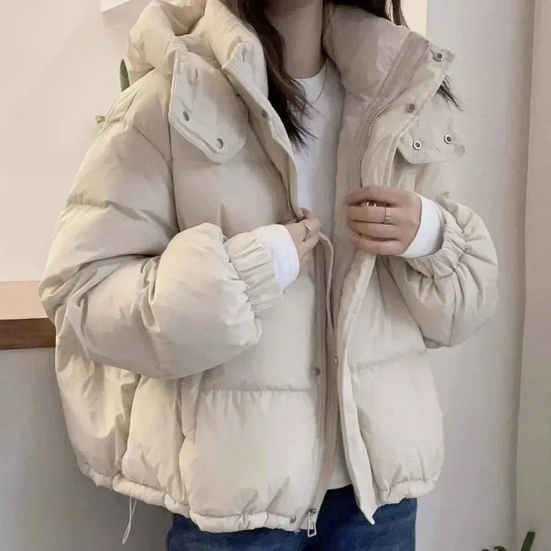 Women's Korean Style Hooded Parka Jacket