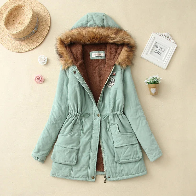 Autumn Winter Women’s Hooded Slim Coat