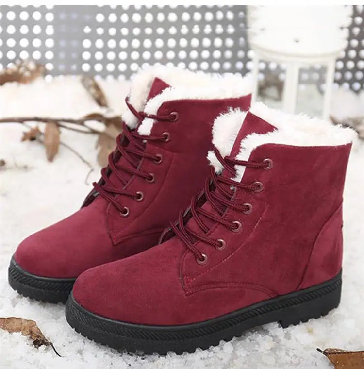 Cozy Snow Plush Platform Boots for Women