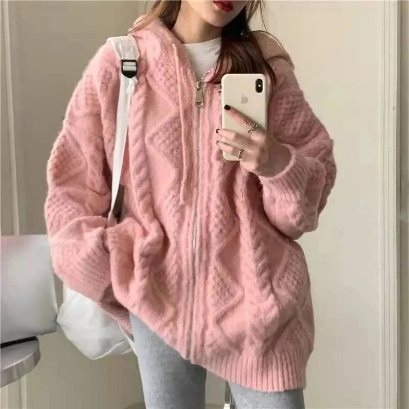 Hooded Knit Cardigan for Women