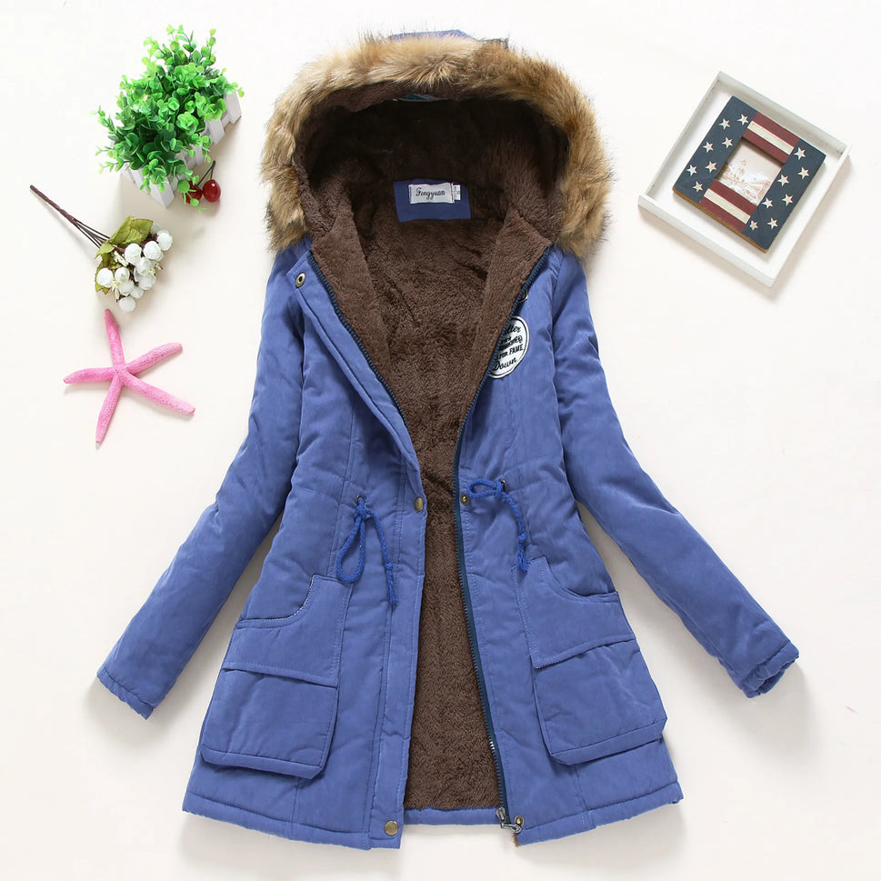 Spring Autumn Winter Jacket Thick Warm Hooded Parka