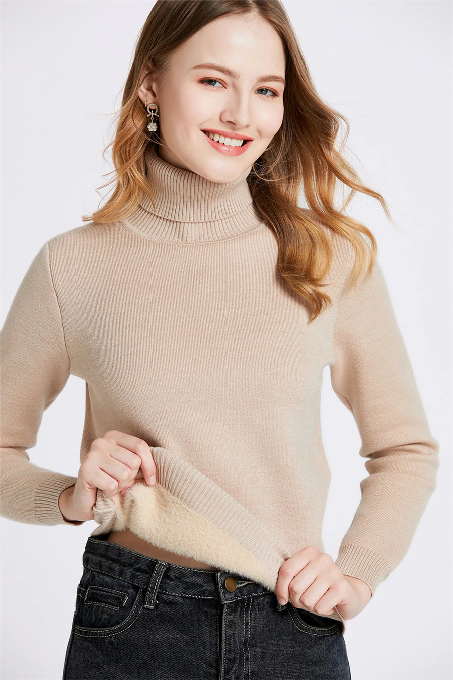 Thicken Velvet Turtleneck Sweater