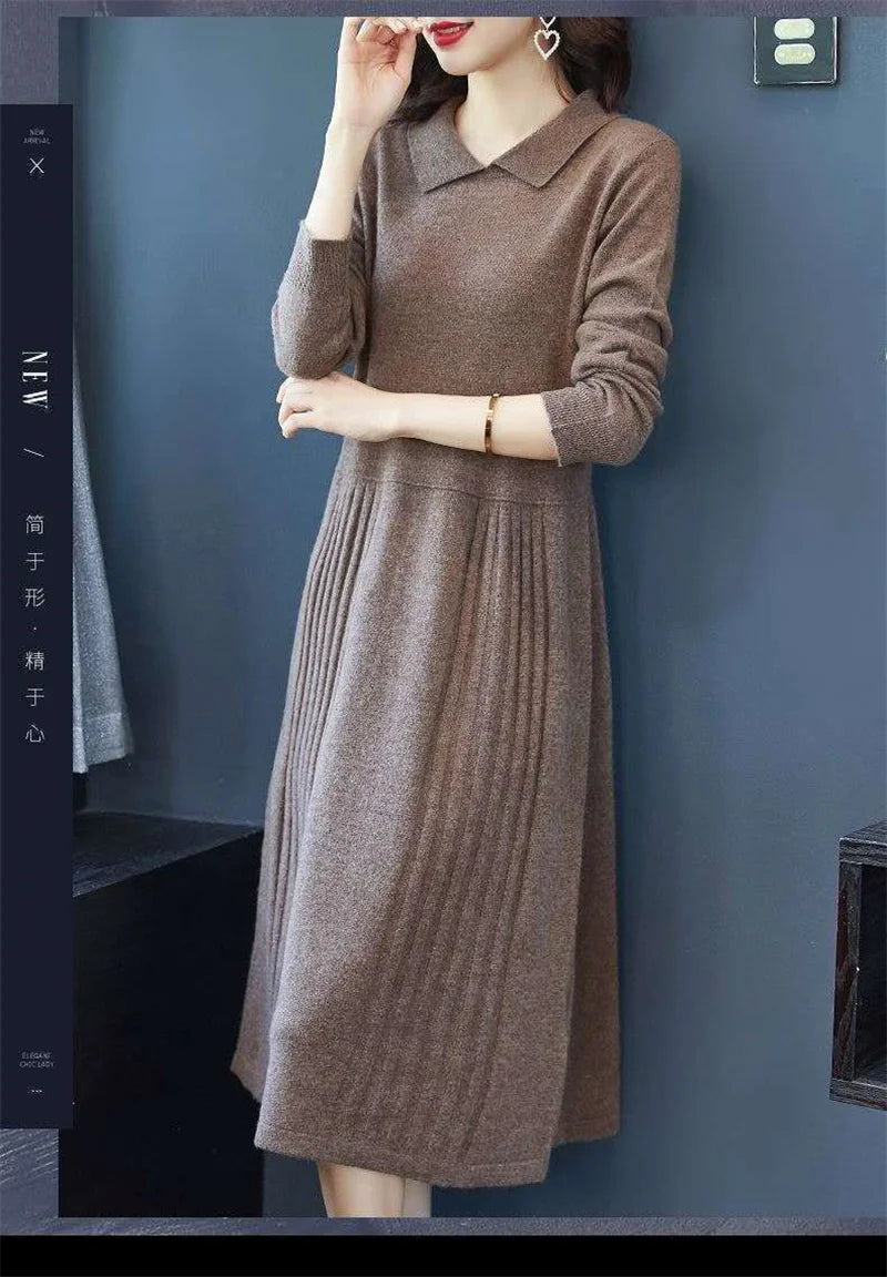 Autumn Winter Women's Loose Knitted Dress