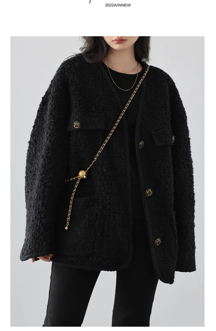 CHIC VEN Women's Woolen Coat - Autumn Winter