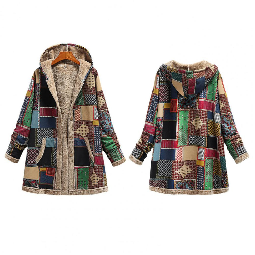 Winter Women’s Hooded Coat with Pockets