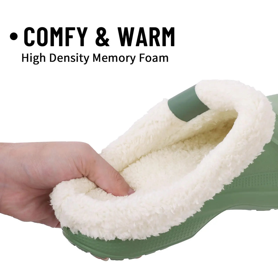 Crestar Women Fur-Lined Waterproof Winter Slippers