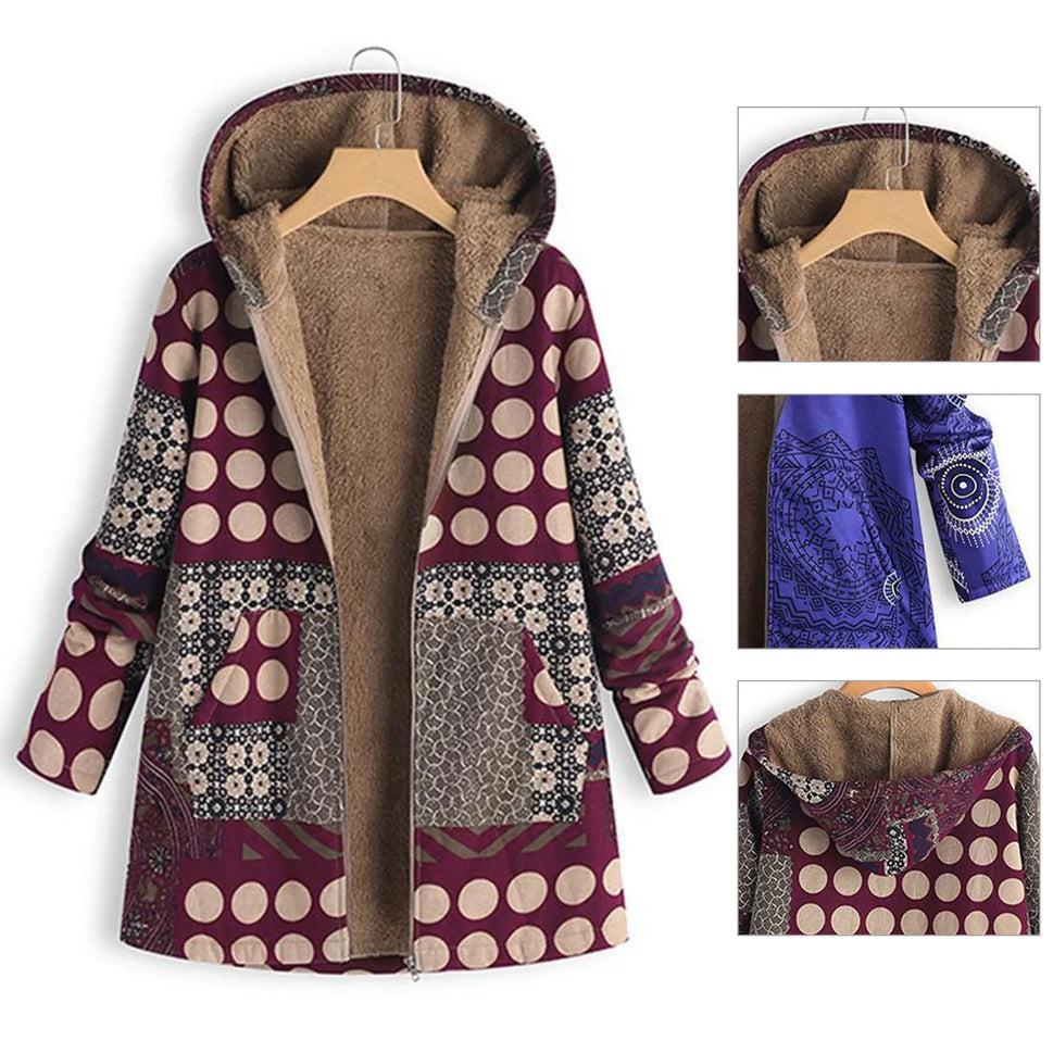 Winter Women’s Hooded Coat with Pockets