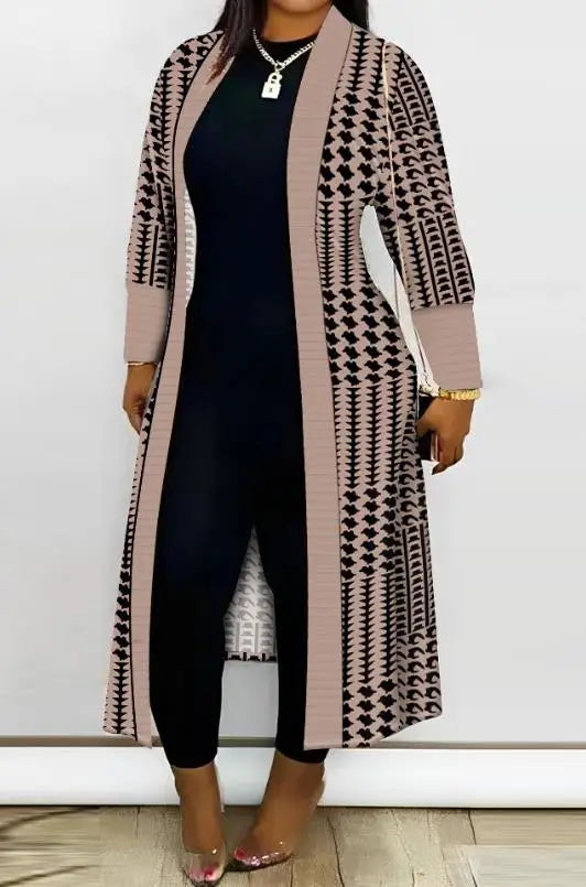 Leopard Print Longline Cardigan for Women