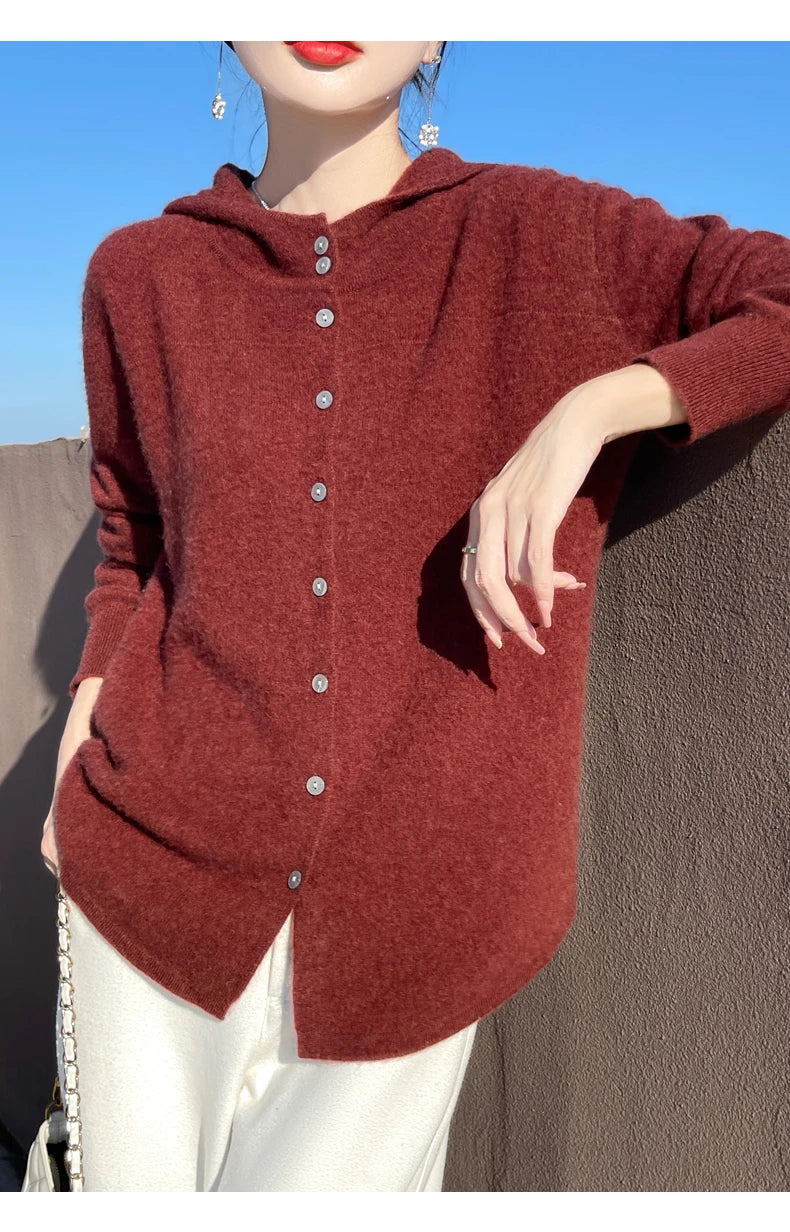 Fall/Winter  Women's Pure Wool Cardigan