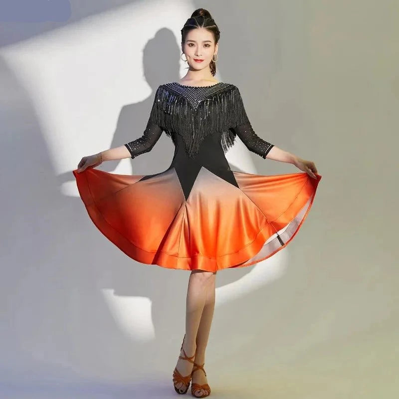 Competition One-Piece Latin Dance Dress