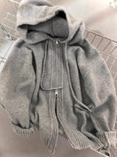 Switch Gray Hooded Sweater Coat for Women 1 image