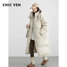 Switch Women&#39;s long down coat with detachable hood, thick soft warm overcoat for autumn/winter 2023. 1 image