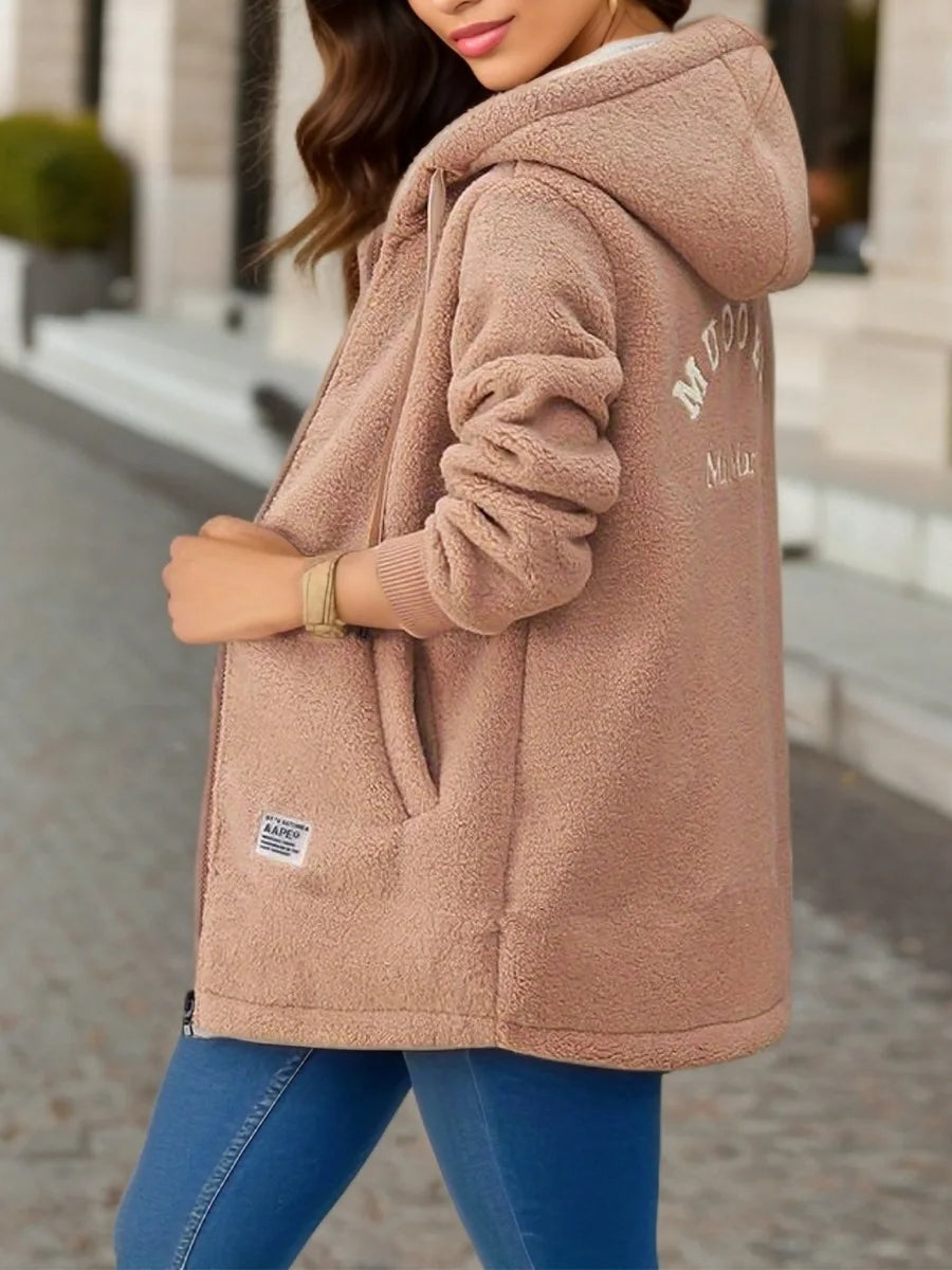 Thickened Fleece-lined Hooded Sweatshirt for Women