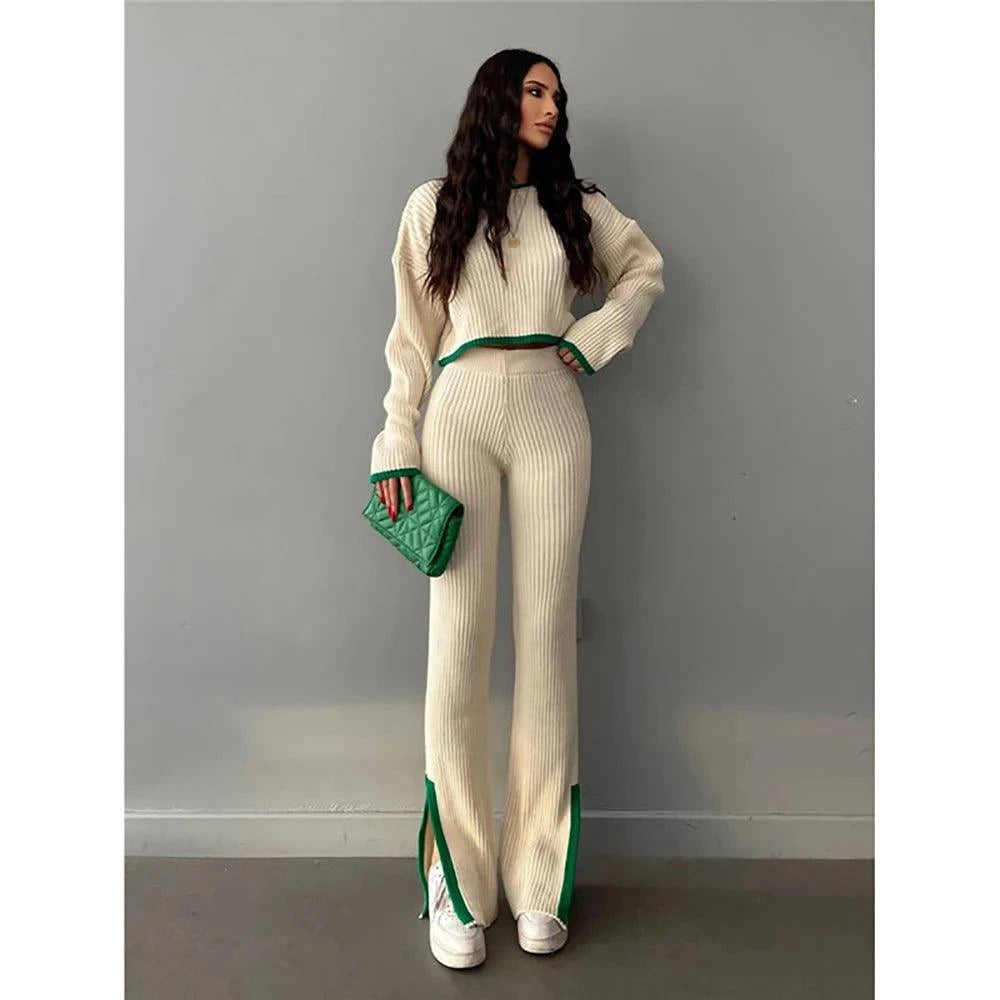 Sweater Flare Pant Set