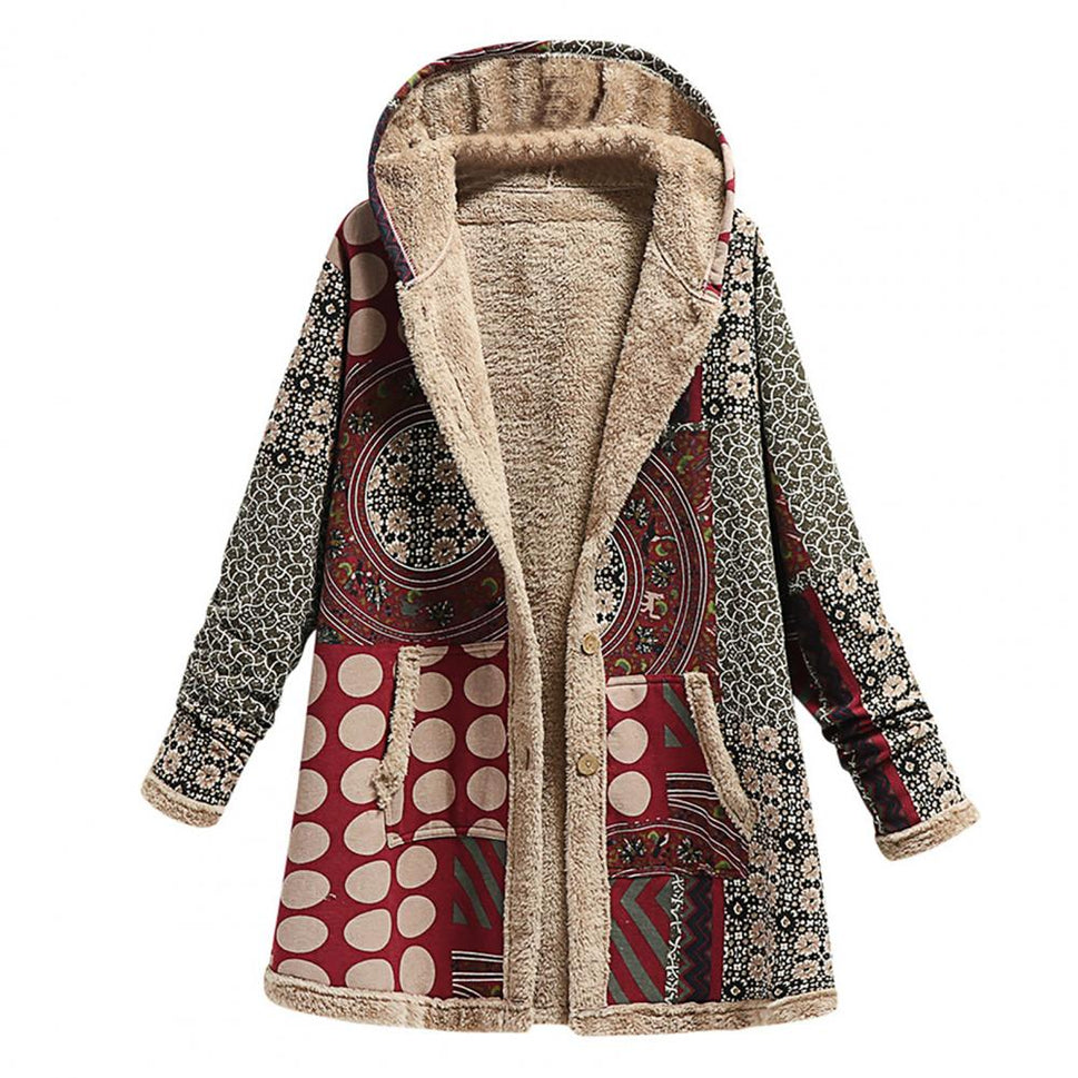 Winter Women’s Hooded Coat with Pockets