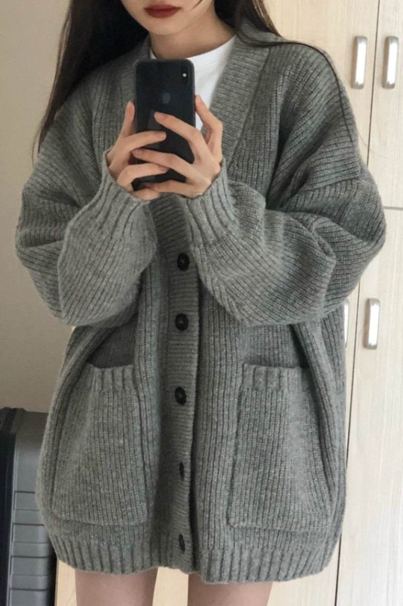 Autumn Winter Women’s V-Neck Loose Cardigan