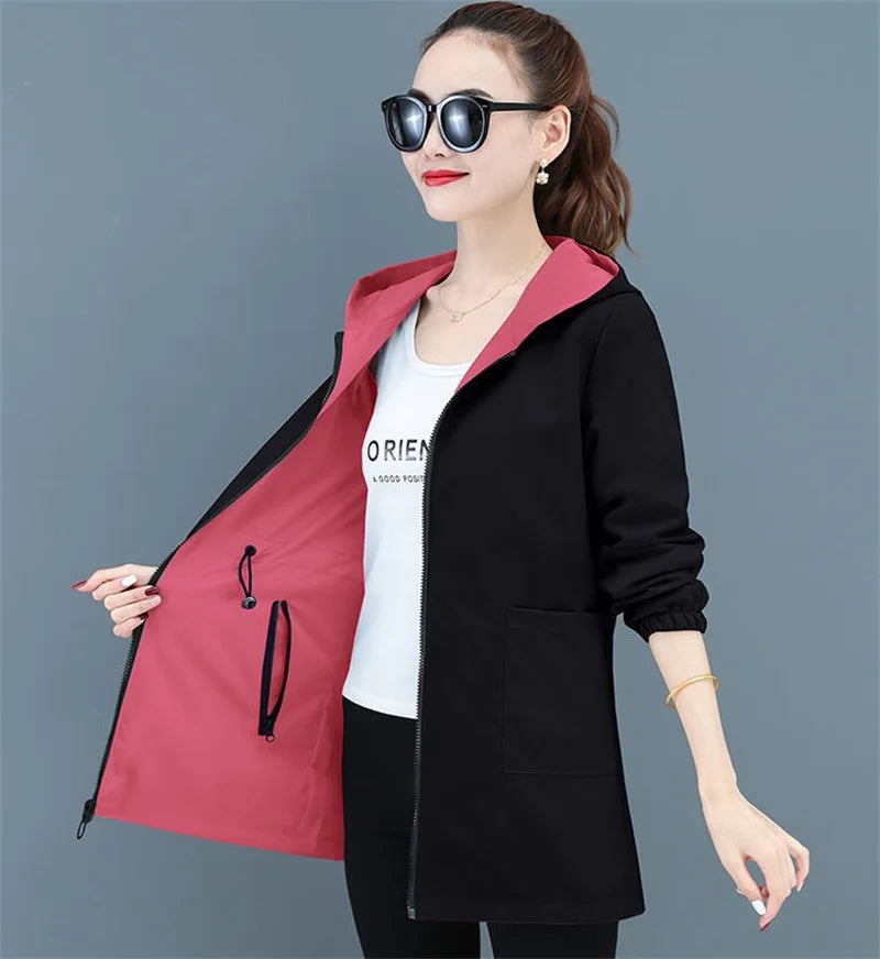 Autumn Double-Sided Hooded Windbreaker