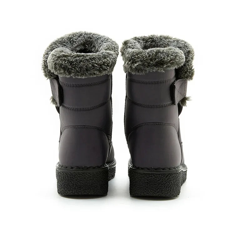 Trendy Waterproof Ankle Boots with Fur for Women