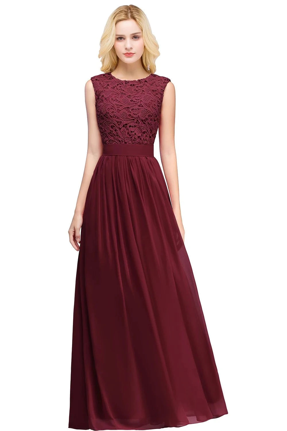 Elegant Lace Chiffon Evening Dress