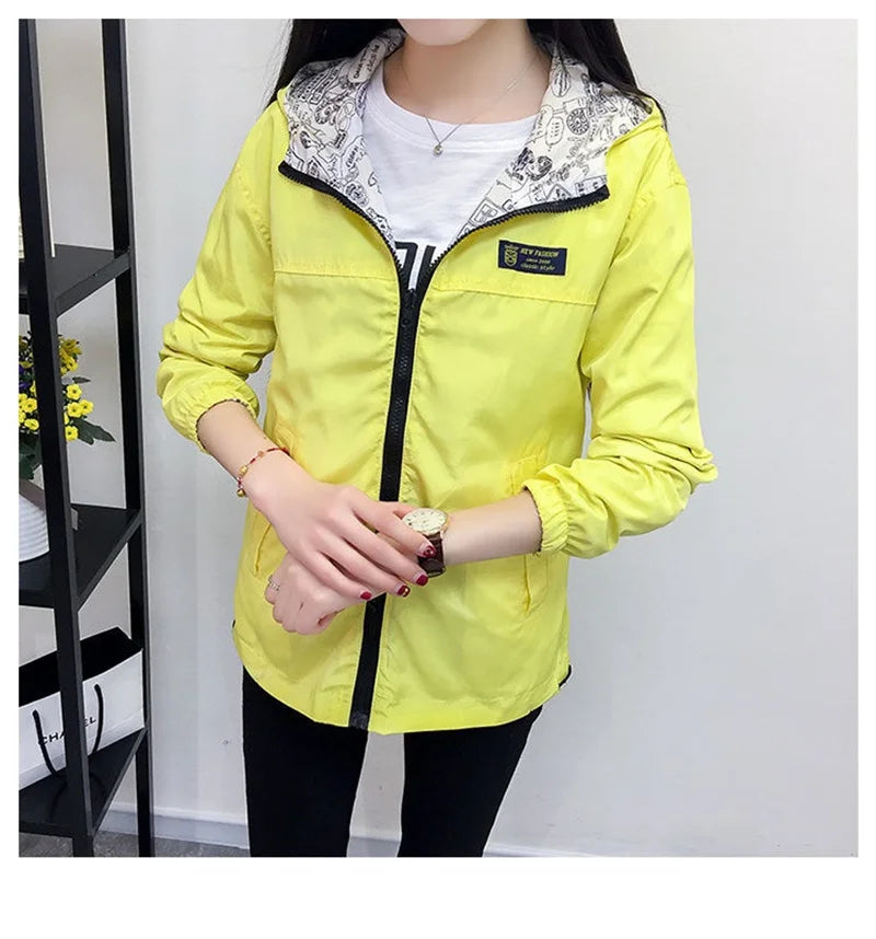 Double-Sided Hooded Trench Coat for Women