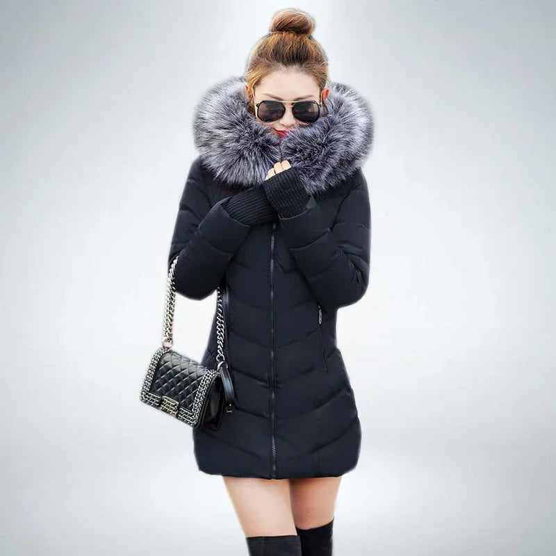 Slim Women Winter Jacket - Warm Cotton Padded Coat