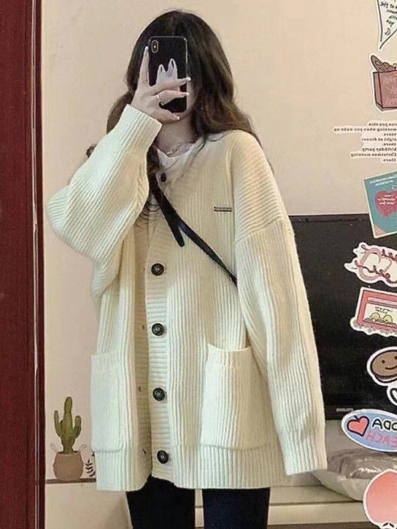 Autumn Winter Women’s V-Neck Loose Cardigan