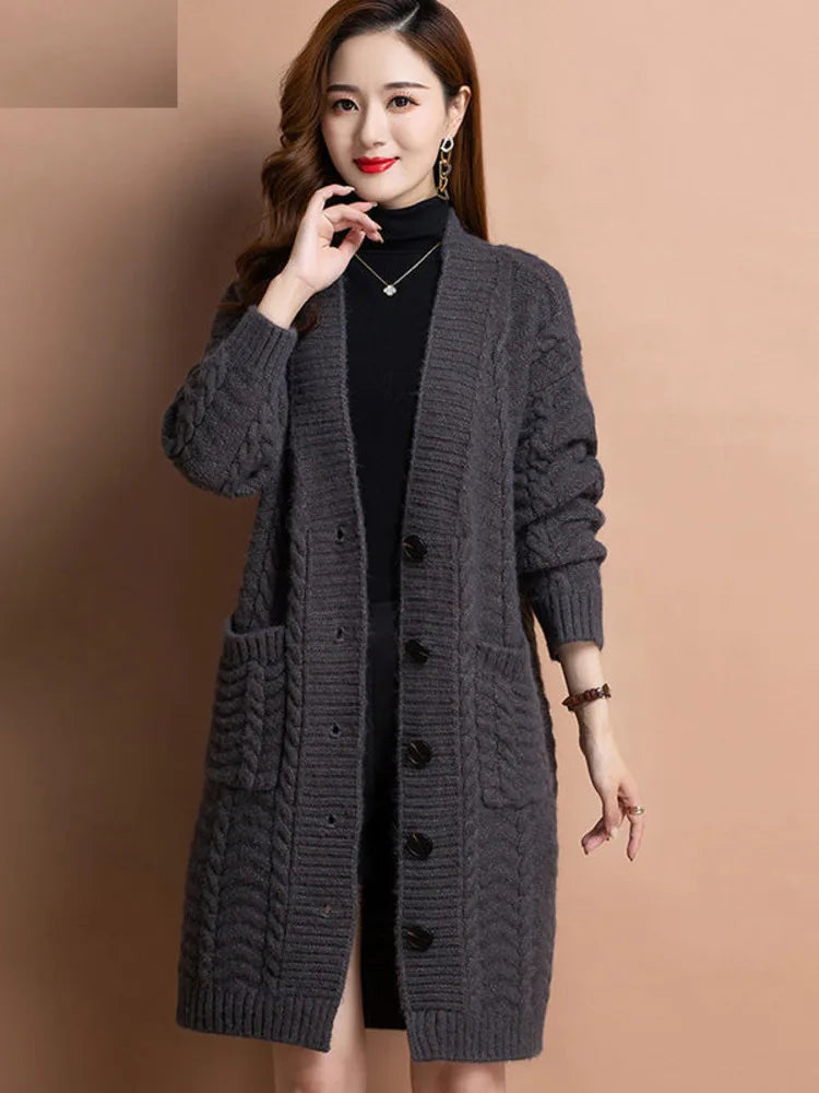 Stylish V-Neck Knitted Sweater Cardigan for Women | Alfadarling