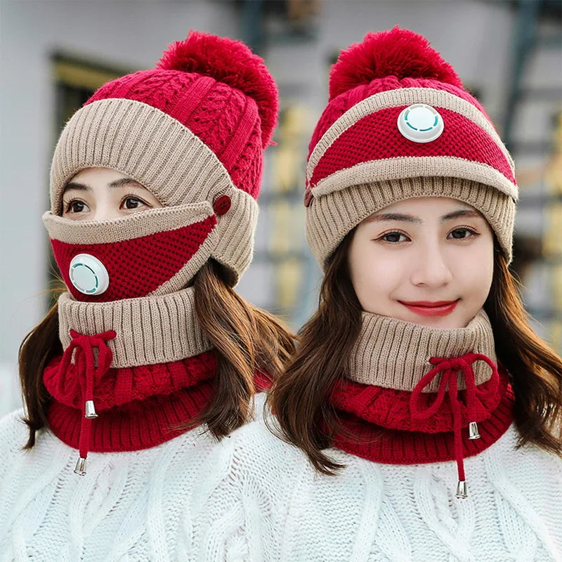 Brand Winter Knitted Scarf & Hat Set