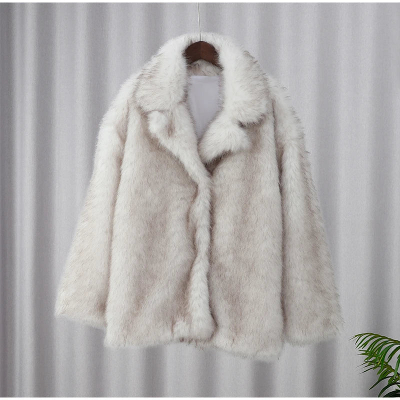 Fashion Warm Fluffy Faux Fur Coat