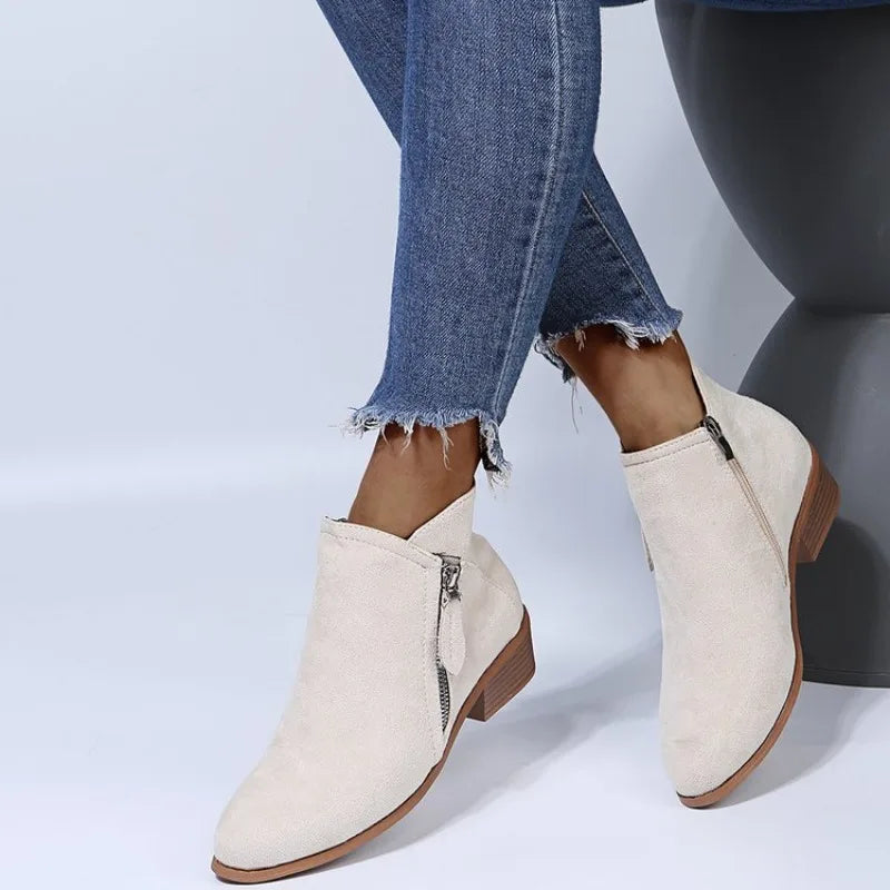 Autumn Winter Low Heel Ankle Boots for Women