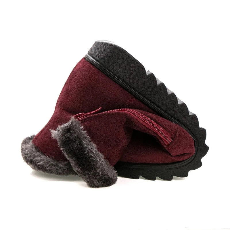 Women's Warm Plush Snow Boots with Zipper | Alfadarling