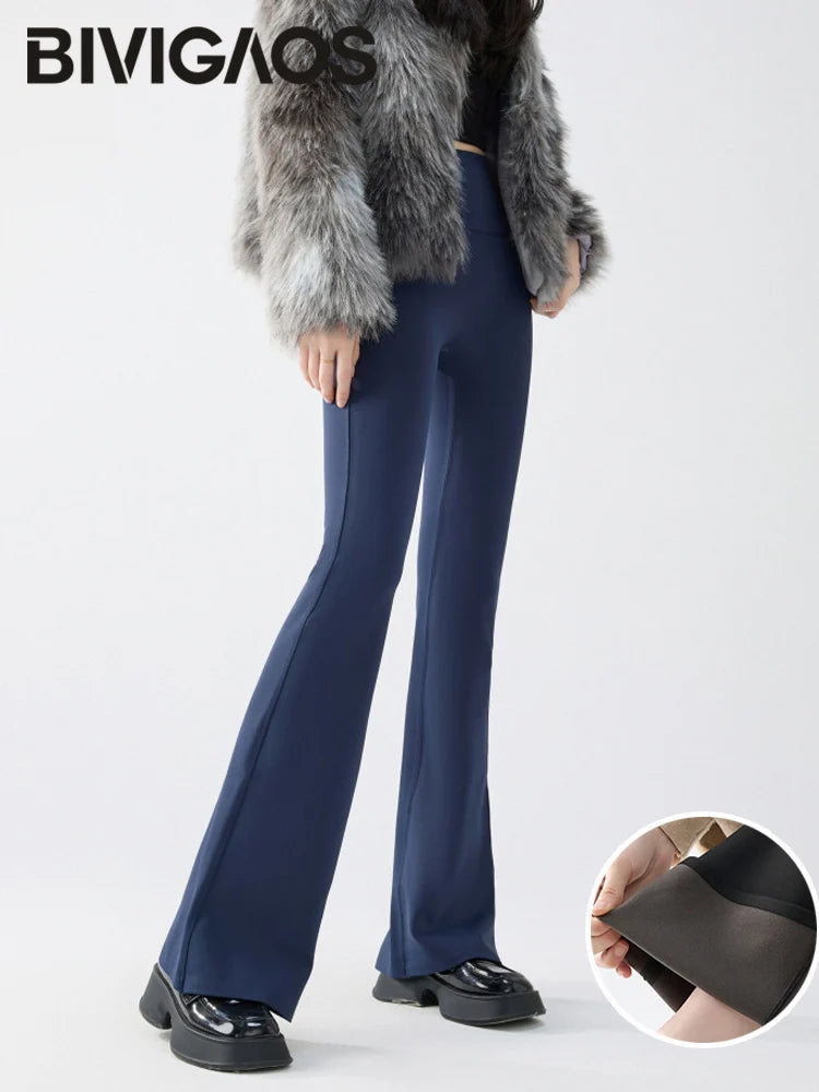 BIVIGAOS Autumn Winter Micro Flared Pants Leggings