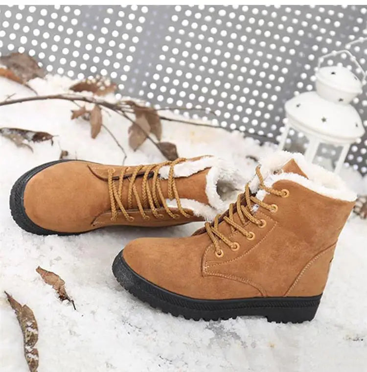 Cozy Snow Plush Platform Boots for Women